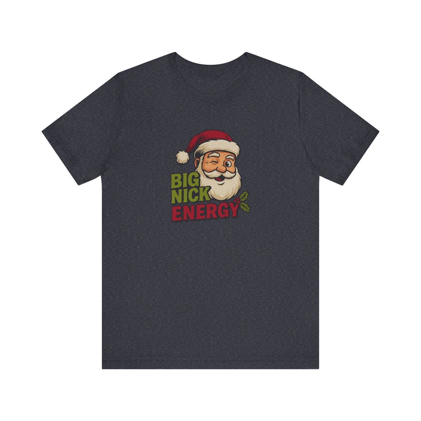 Big Nick Energy — Retro Santa Christmas Tee (Dark)