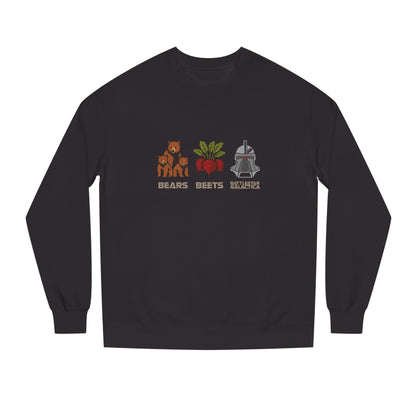 Bears, Beets, Battlestar (Captions) — Retro Sweatshirt (Dark)