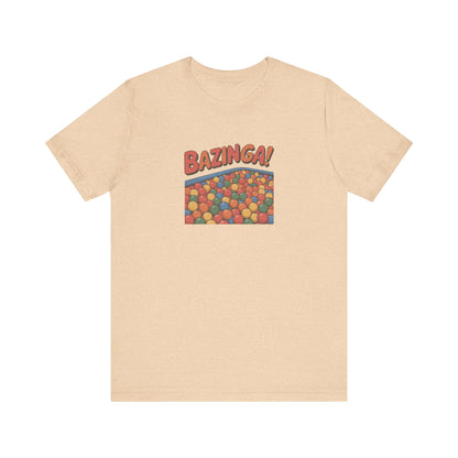 Bazinga! Ball Pit — Big Bang Theory Retro Tee (Light)