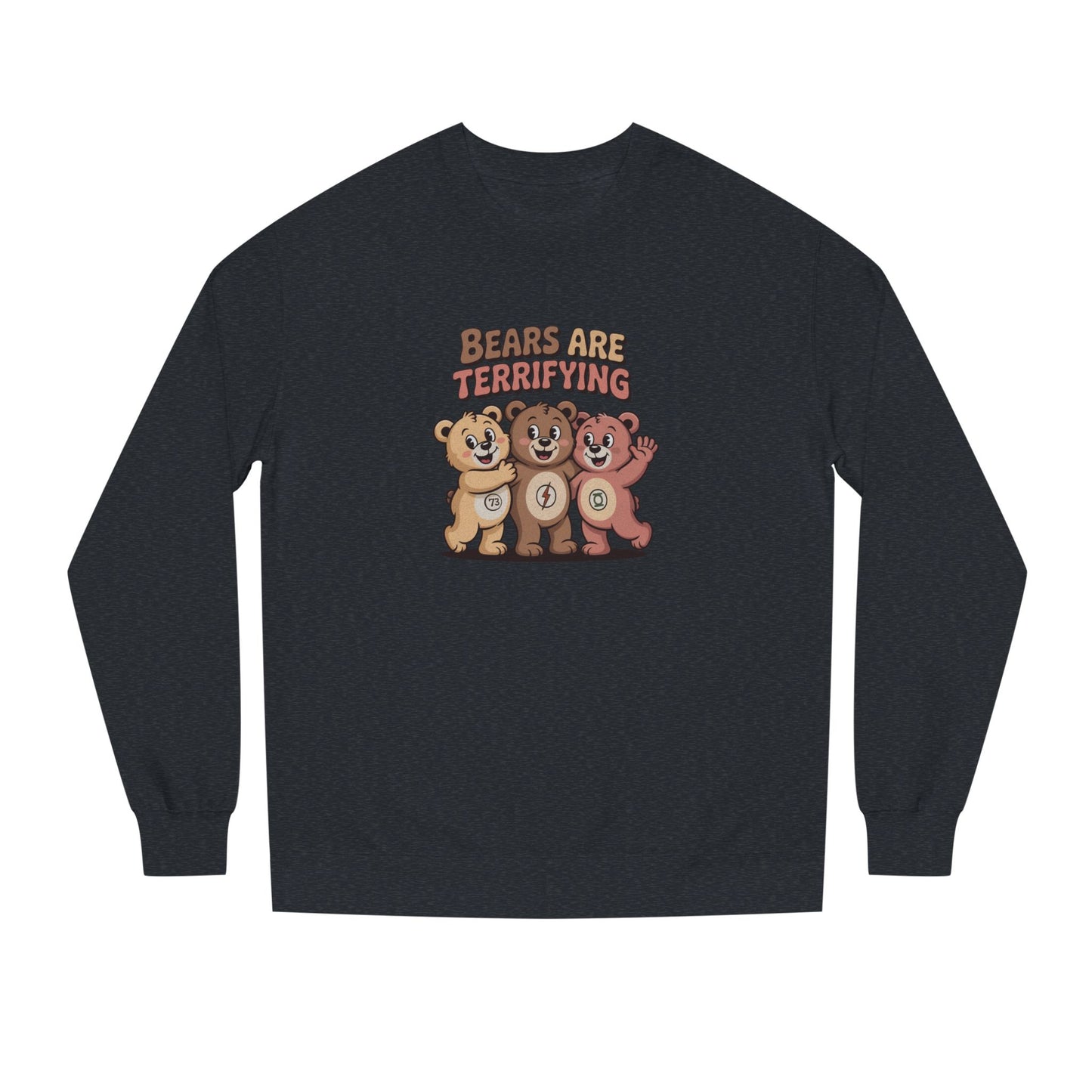Bears Are Terrifying (Cute Remix) — Retro Sweatshirt (Dark)