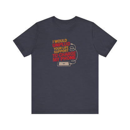 Your Life Support < Charging My Phone — Retro Tee (Dark)
