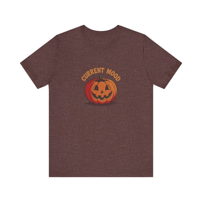 Current Mood (Classic Pumpkin) — Retro Halloween Tee (Dark)