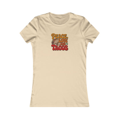 Peace, Love, and Tacos — Retro Foodie Women's Tee (Light)