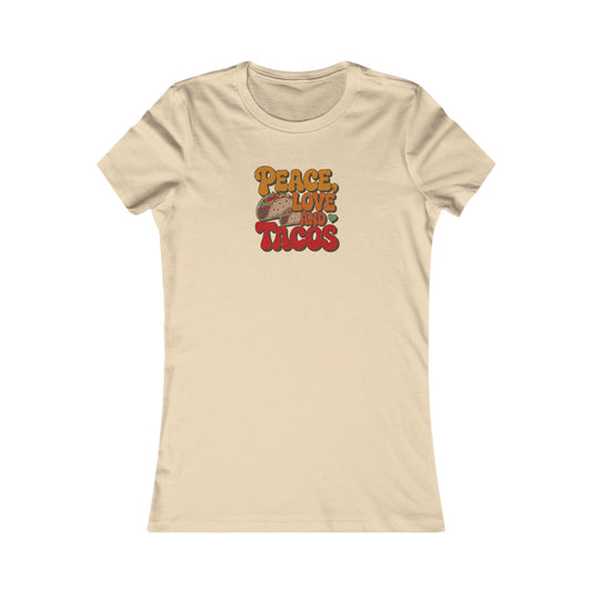 Peace, Love, and Tacos — Retro Foodie Women's Tee (Light)