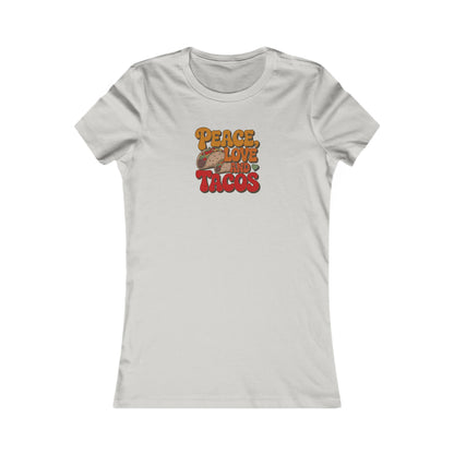 Peace, Love, and Tacos — Retro Foodie Women's Tee (Light)