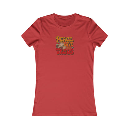 Peace, Love, and Tacos — Retro Foodie Women's Tee (Light)