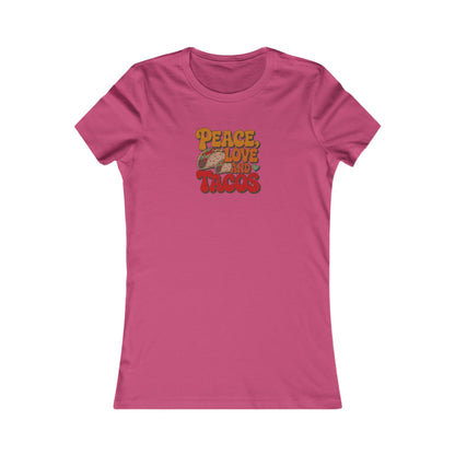 Peace, Love, and Tacos — Retro Foodie Women's Tee (Light)