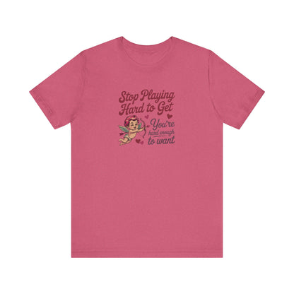 Stop Playing Hard to Get — Retro Cupid Tee (Light)