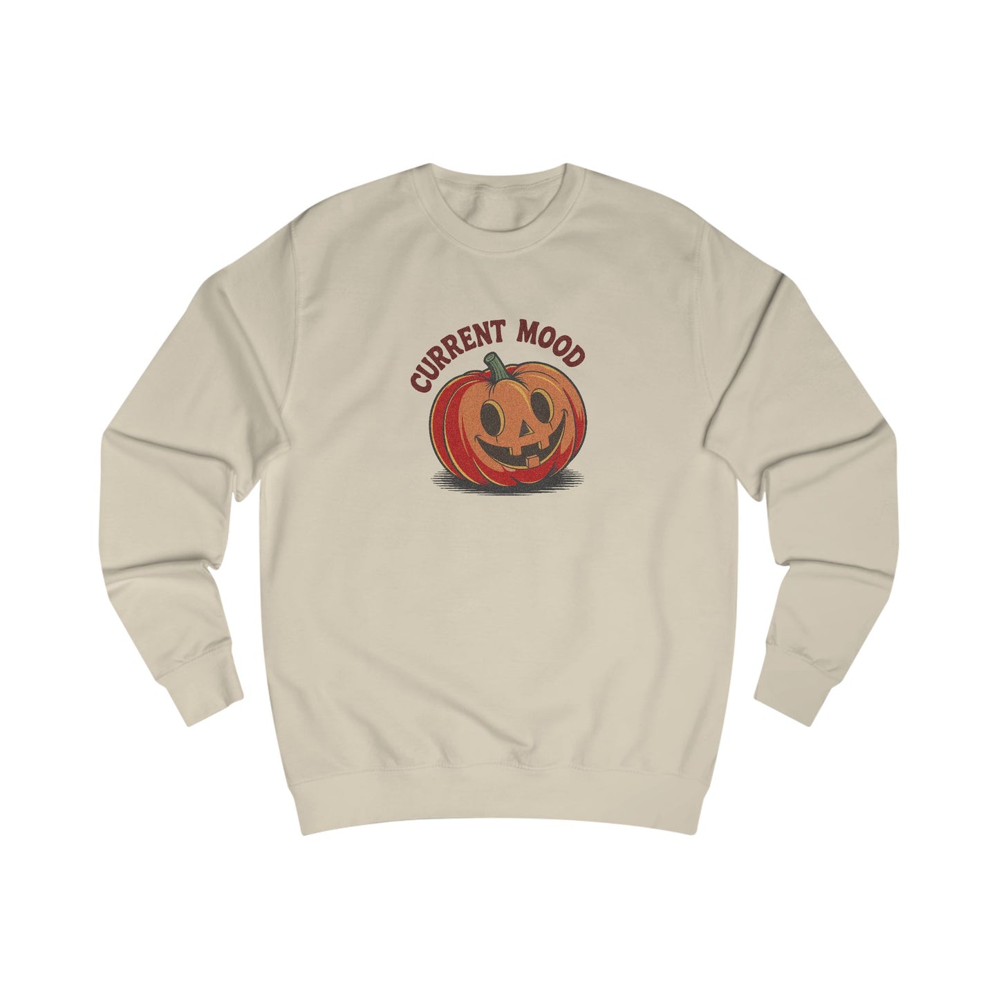 Current Mood (Cute Pumpkin) — Retro Halloween Sweatshirt (Light)