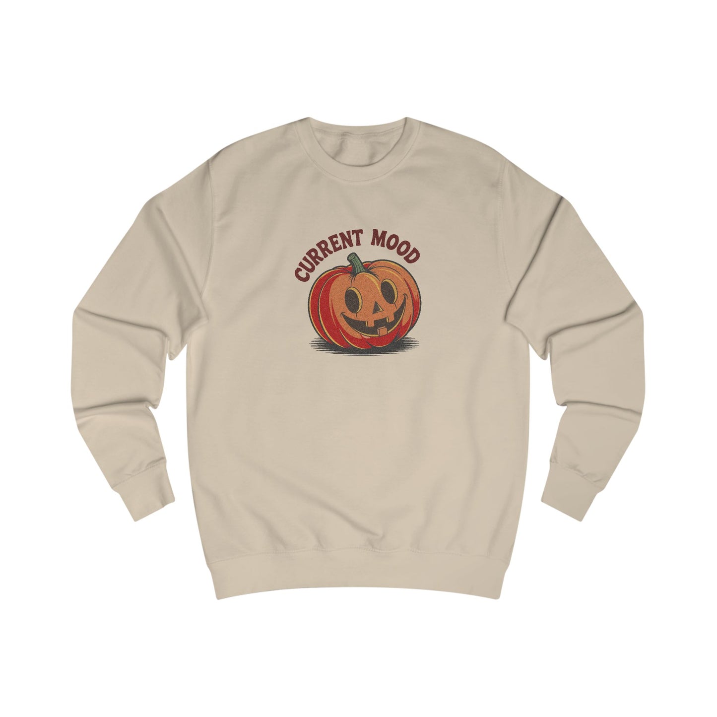 Current Mood (Cute Pumpkin) — Retro Halloween Sweatshirt (Light)