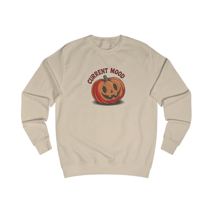 Current Mood (Cute Pumpkin) — Retro Halloween Sweatshirt (Light)