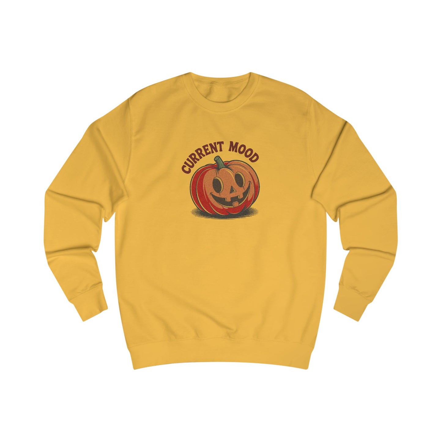 Current Mood (Cute Pumpkin) — Retro Halloween Sweatshirt (Light)