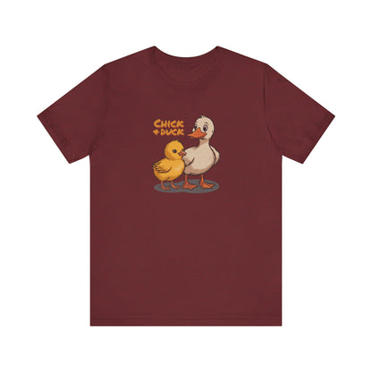 The Chick and the Duck — Friends Retro Tee (Dark)