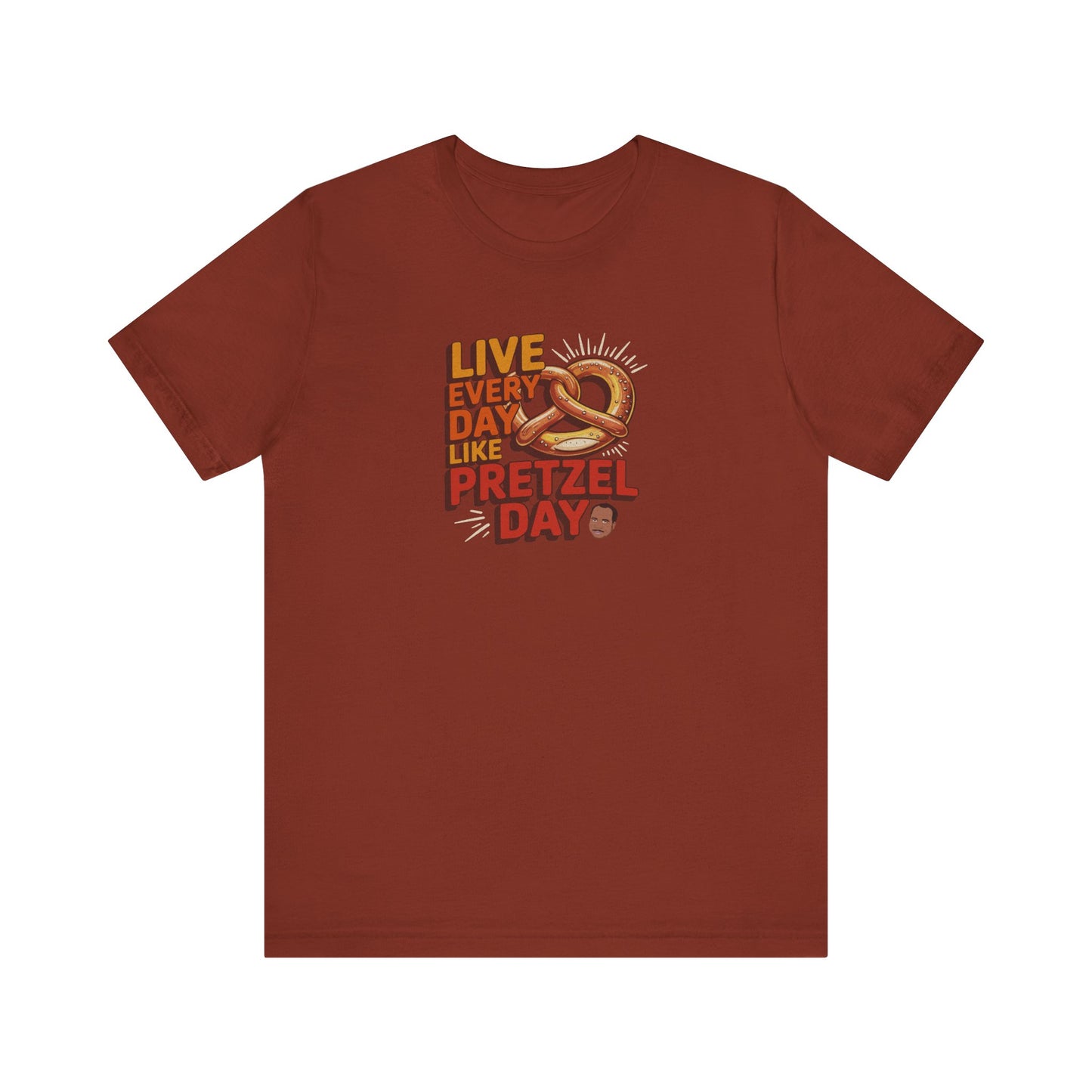 Live Every Day Like Pretzel Day — Stanley Hudson Retro Tee (Dark)