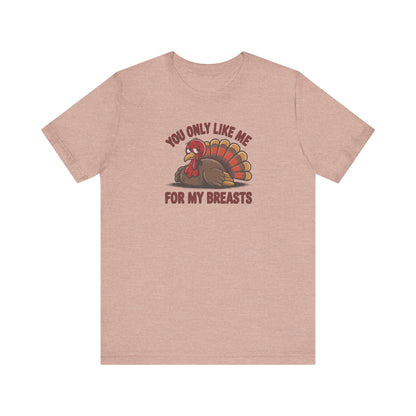 You Only Like Me for My Breasts — Thanksgiving Retro Tee (Light)