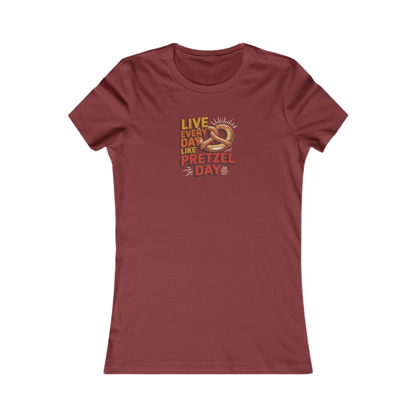 Live Every Day Like Pretzel Day — Stanley Hudson Retro Women's Tee (Dark)