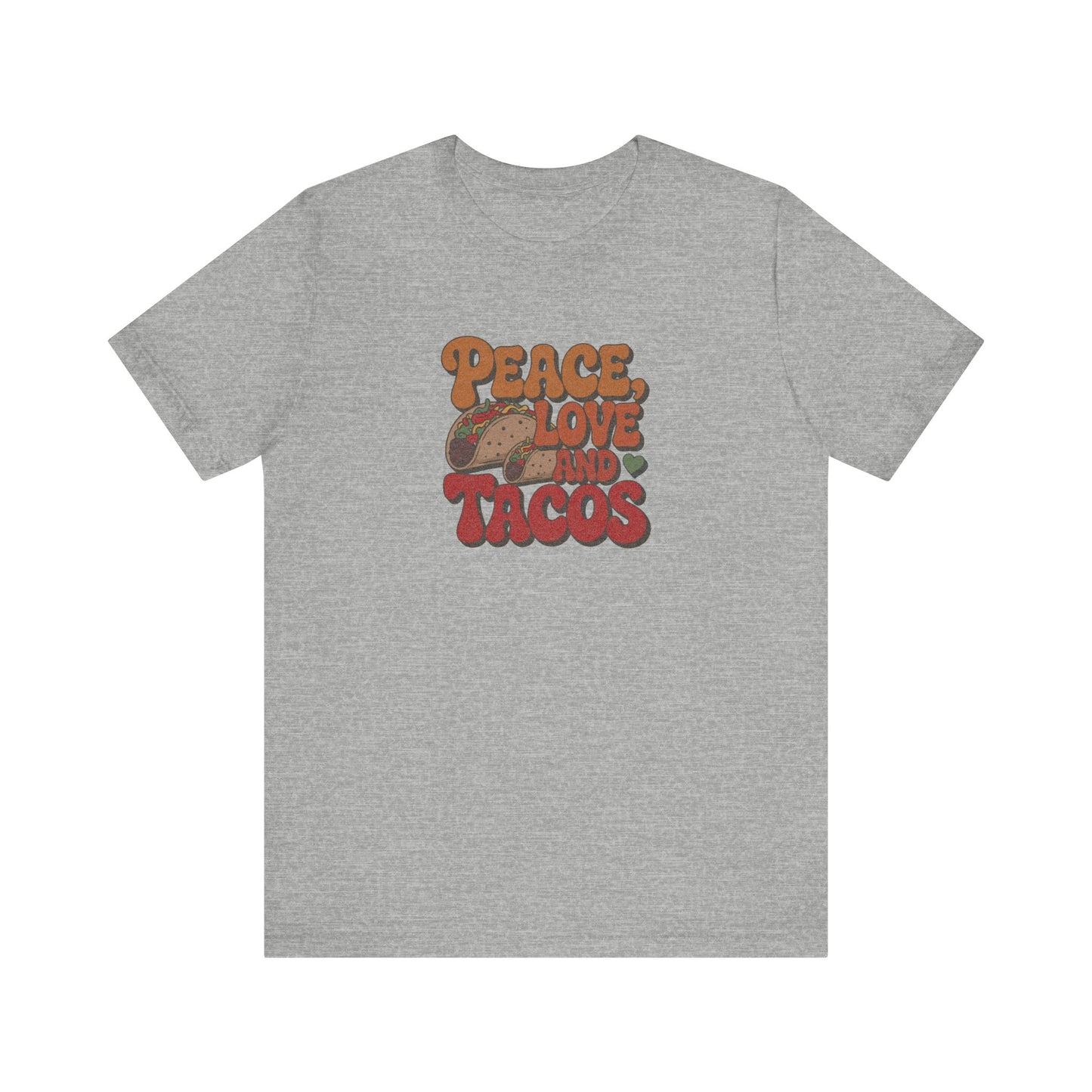 Peace, Love, and Tacos — Retro Foodie Tee (Light)