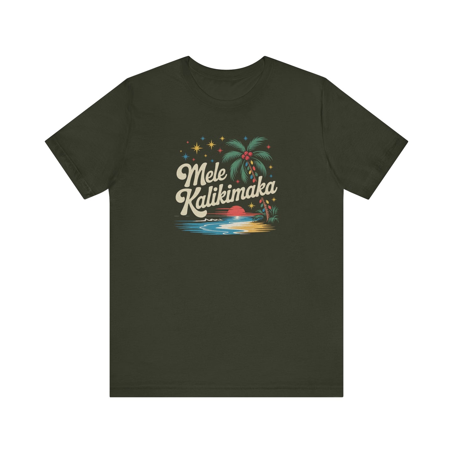 Mele Kalikimaka — Retro Hawaiian Christmas Tee (Dark)