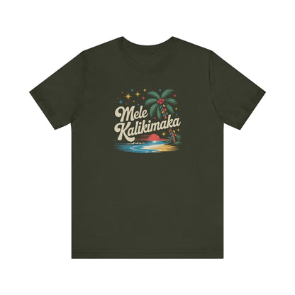 Mele Kalikimaka — Retro Hawaiian Christmas Tee (Dark)