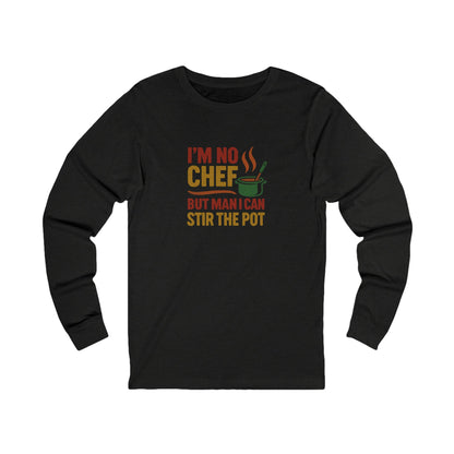 I'm No Chef, But Man I Stir the Pot — Retro Long Sleeve (Dark)