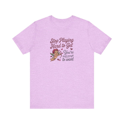 Stop Playing Hard to Get — Retro Cupid Tee (Light)