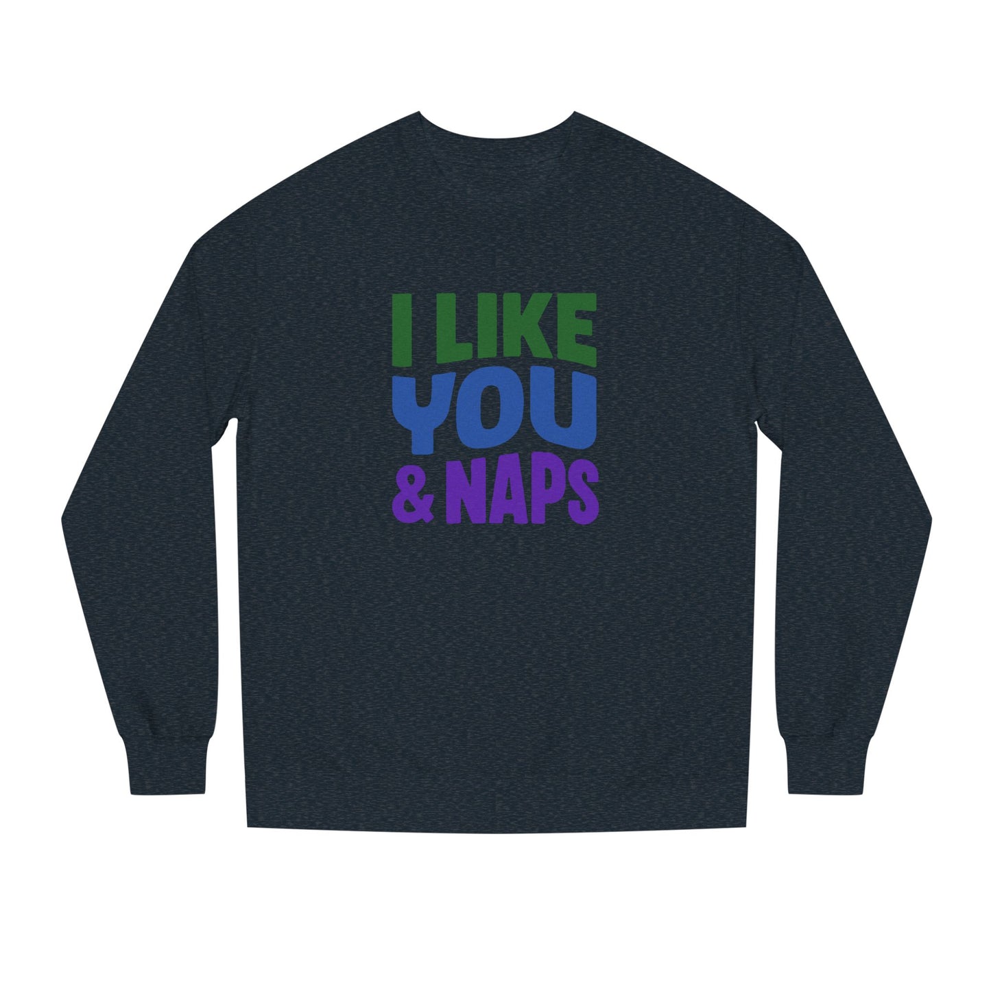 I Like You & Naps (Cool Gradient) — Retro Loungewear Sweatshirt (Dark)