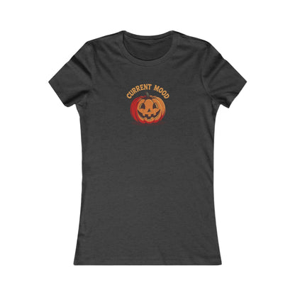Current Mood (Classic Pumpkin) — Retro Halloween Women's Tee (Dark)