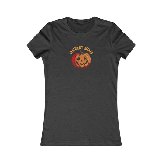 Current Mood (Classic Pumpkin) — Retro Halloween Women's Tee (Dark)