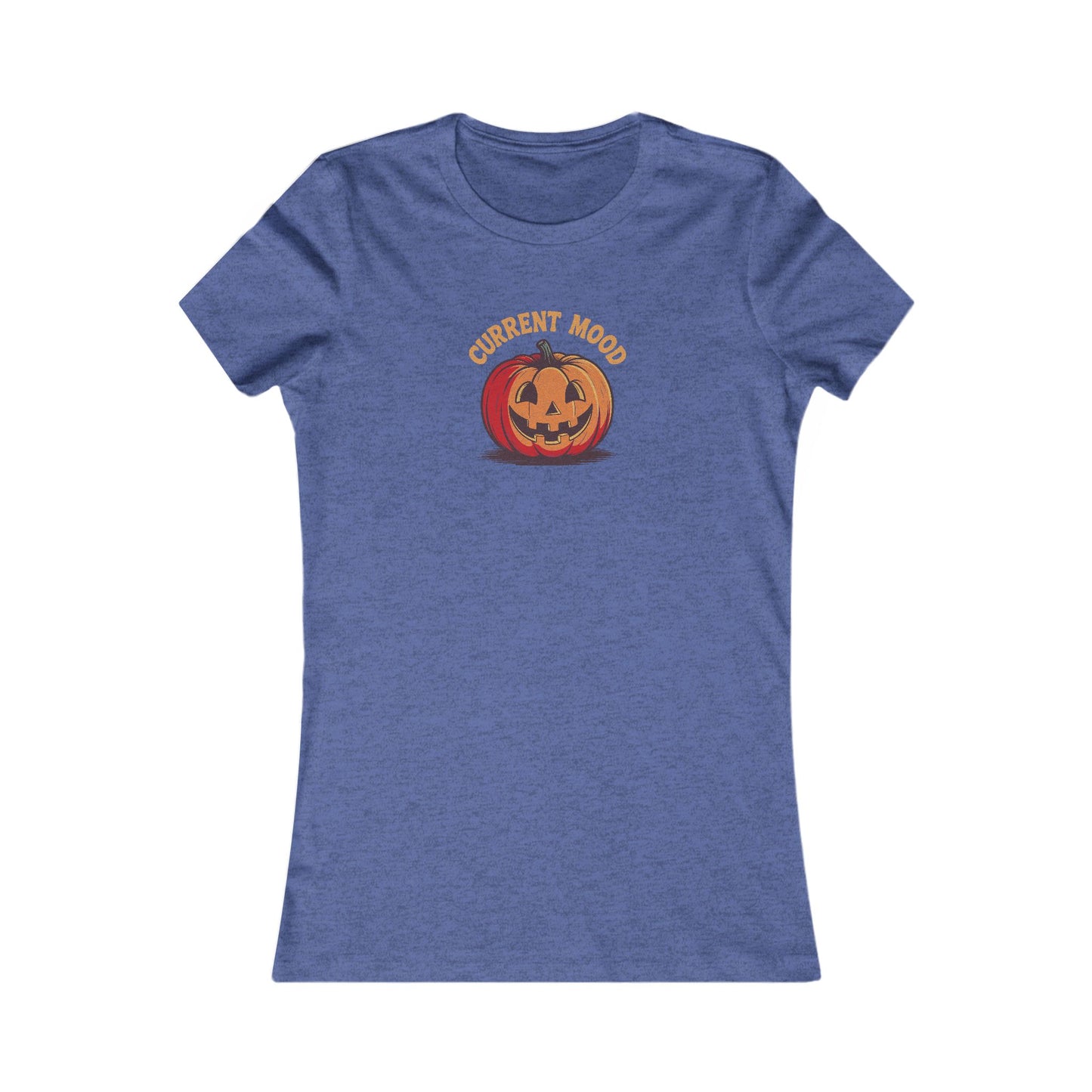 Current Mood (Classic Pumpkin) — Retro Halloween Women's Tee (Dark)