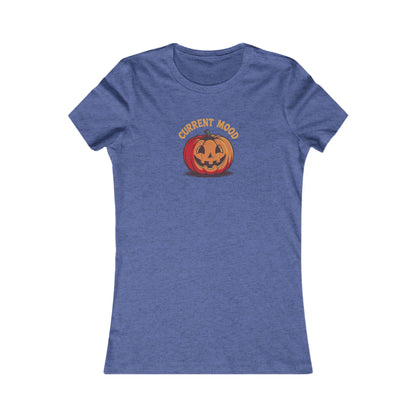 Current Mood (Classic Pumpkin) — Retro Halloween Women's Tee (Dark)