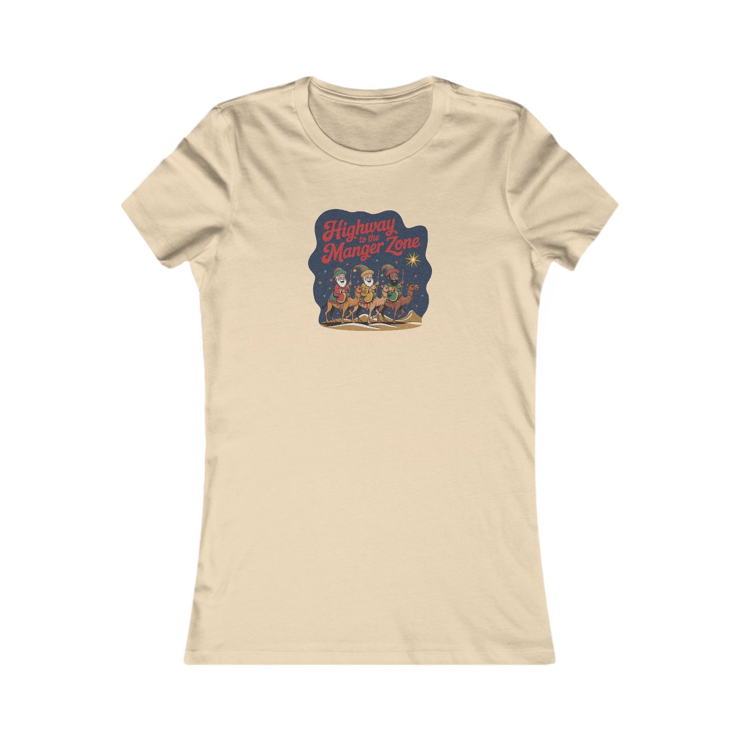 Highway to the Manger Zone — Top Gun Christmas Women's Tee (Light)