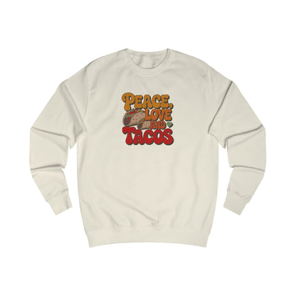 Peace, Love, and Tacos — Retro Foodie Sweatshirt (Light)