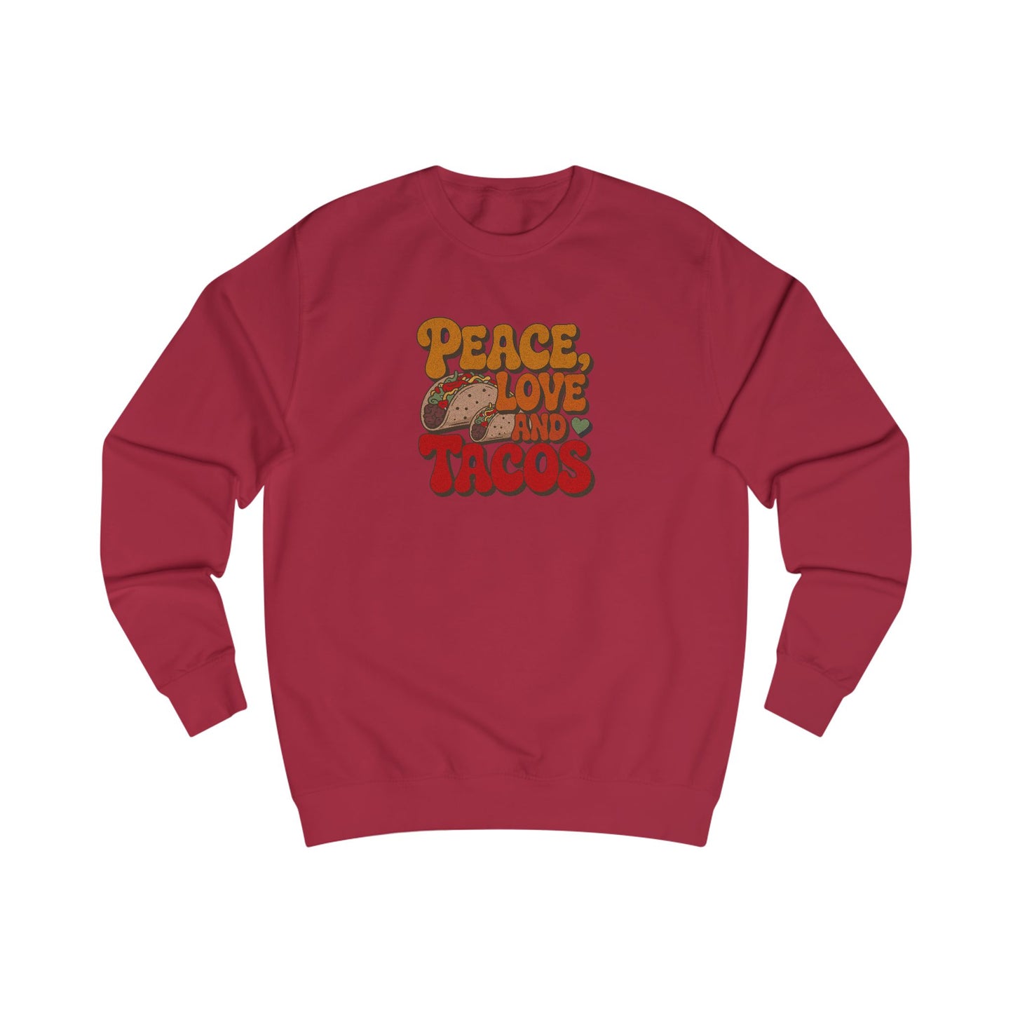 Peace, Love, and Tacos — Retro Foodie Sweatshirt (Light)