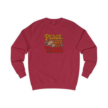 Peace, Love, and Tacos — Retro Foodie Sweatshirt (Light)