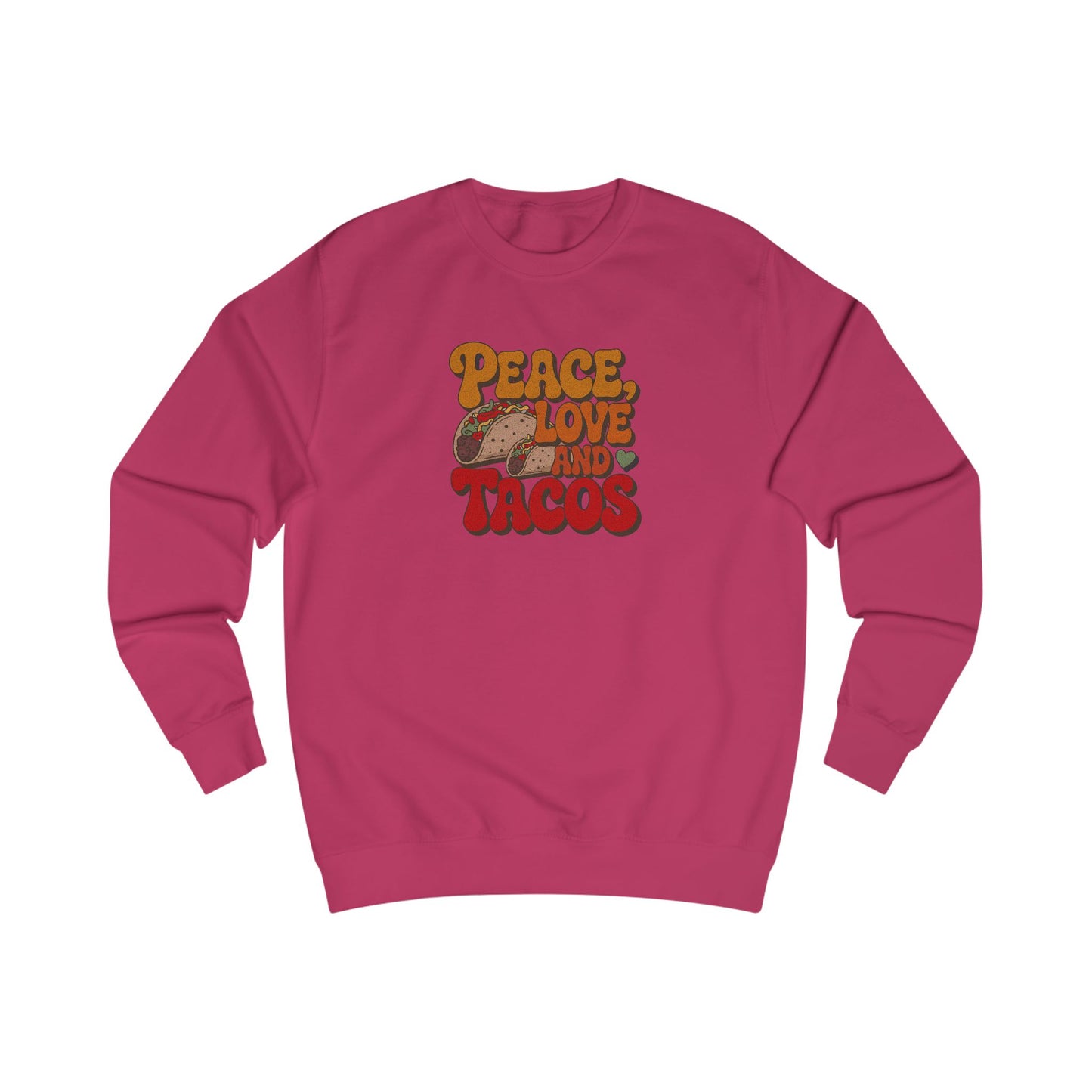Peace, Love, and Tacos — Retro Foodie Sweatshirt (Light)