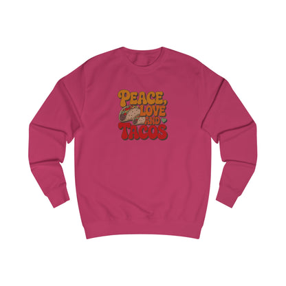 Peace, Love, and Tacos — Retro Foodie Sweatshirt (Light)