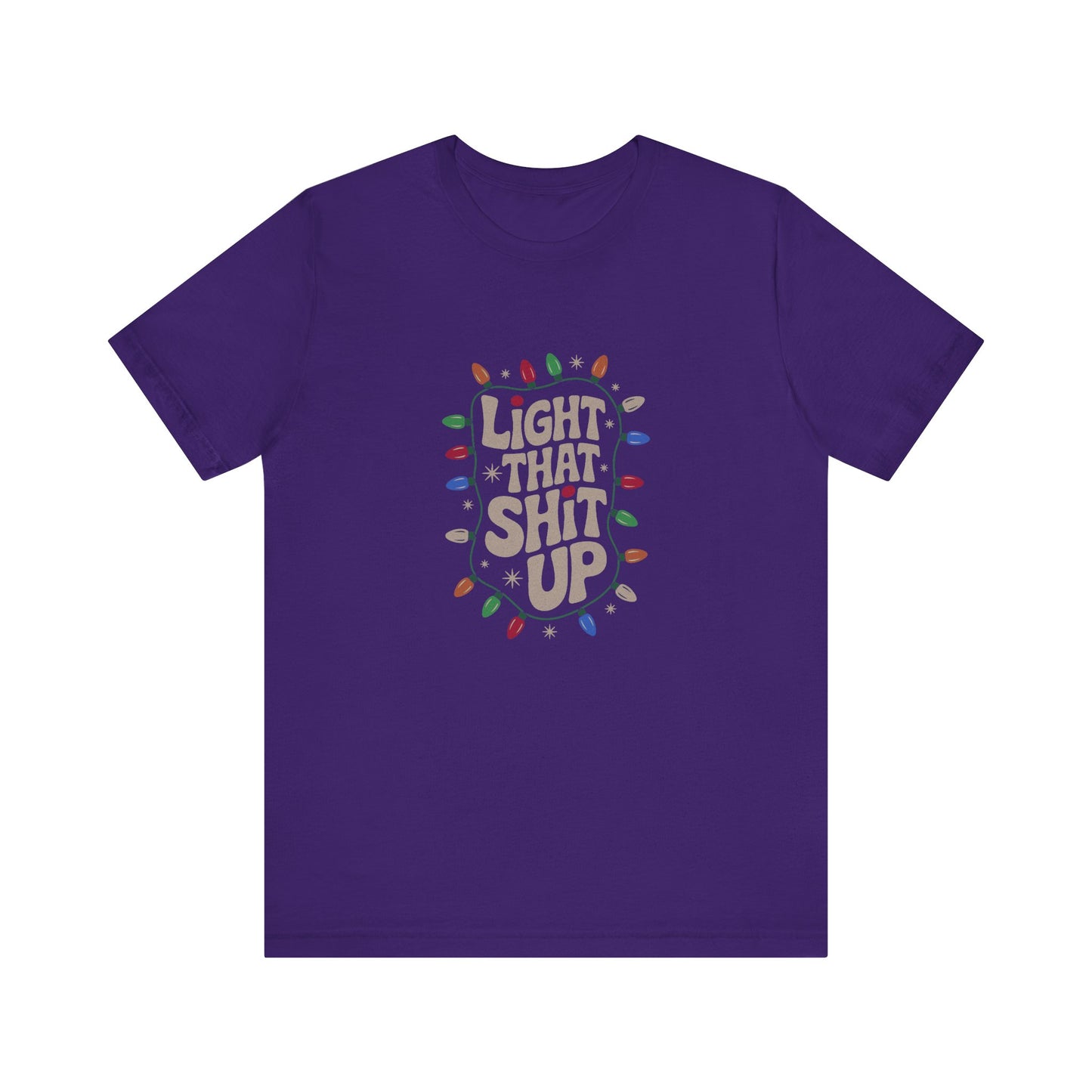 Light That Sh!t Up — Retro Christmas Lights Tee (Dark)