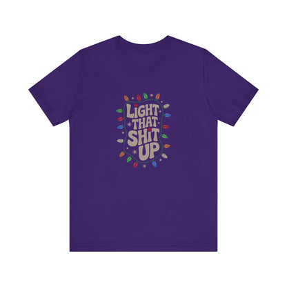 Light That Sh!t Up — Retro Christmas Lights Tee (Dark)