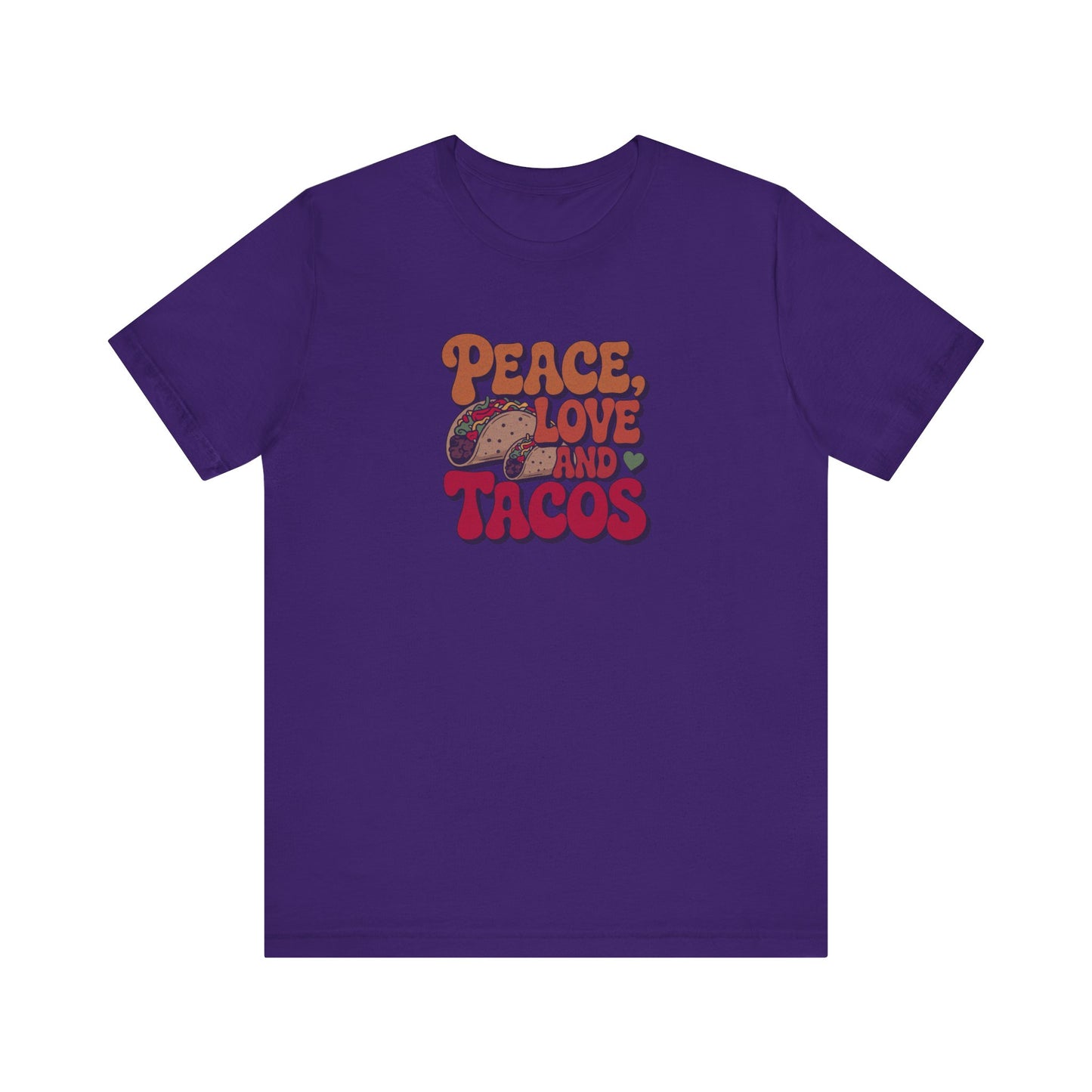 Peace, Love, and Tacos — Retro Foodie Tee (Dark)
