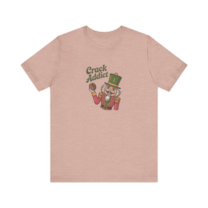 Crack Addict Nutcracker — Vintage Christmas Retro Tee (Light)