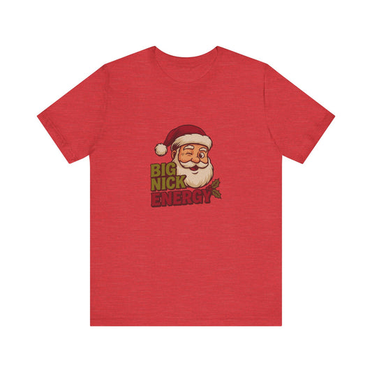 Big Nick Energy — Retro Santa Christmas Tee (Light)