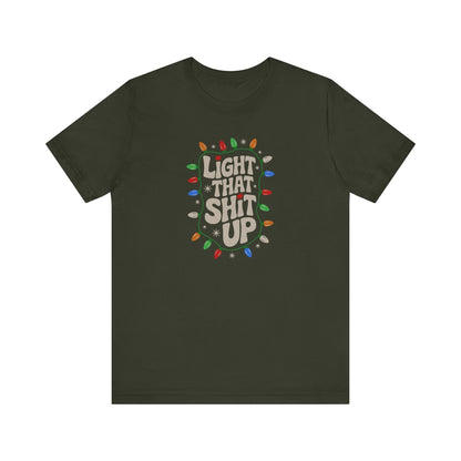Light That Sh!t Up — Retro Christmas Lights Tee (Dark)