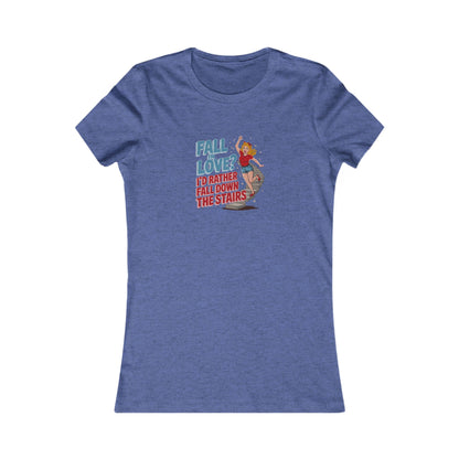 Fall in Love? I'd Rather Fall Down the Stairs — Retro Women's Tee (Dark)
