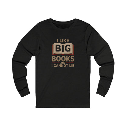 I Like Big Books and I Cannot Lie — Bibliophile Retro Long Sleeve (Dark)