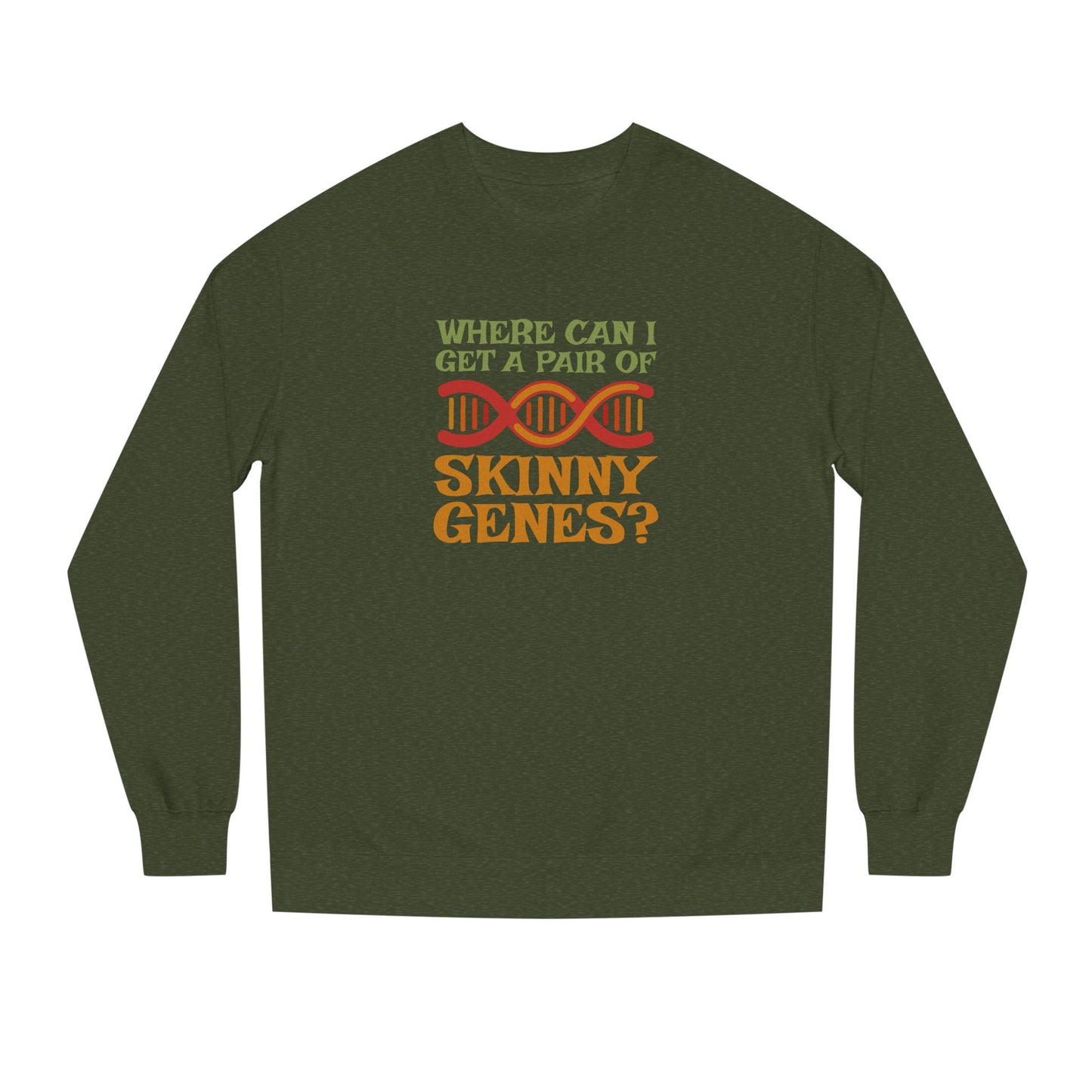 Pair of Skinny Genes (Colorful) — Retro Graphic Sweatshirt (Dark)