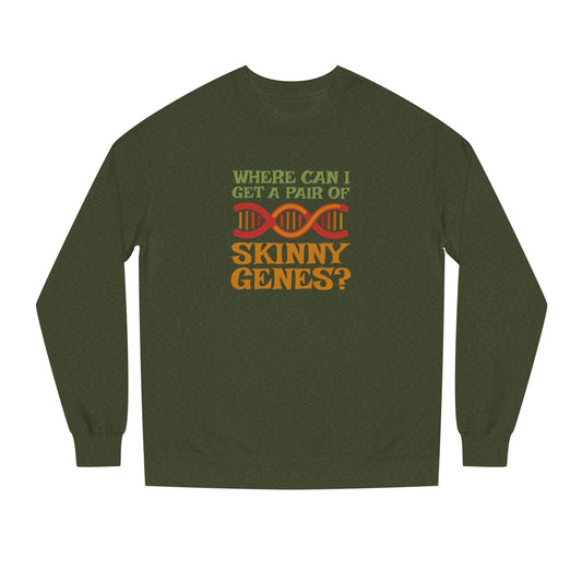 Pair of Skinny Genes (Colorful) — Retro Graphic Sweatshirt (Dark)