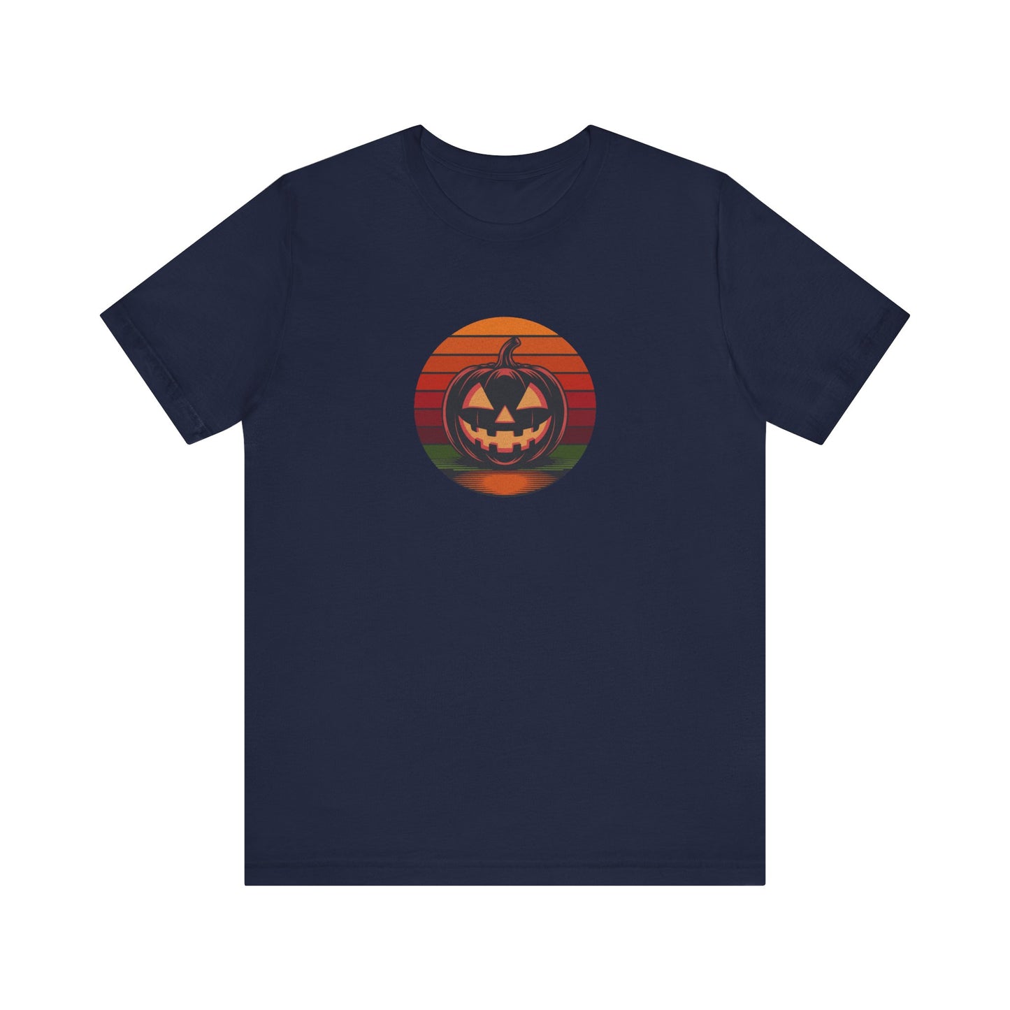 Retro Jack: Bold Grin — Halloween Sunset Tee (Dark)