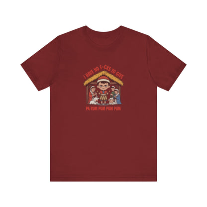 I Have No F*cks to Give — Little Drummer Boy Retro Tee (Dark)