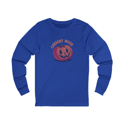 Current Mood (Cute Pumpkin) — Retro Halloween Long Sleeve (Dark)