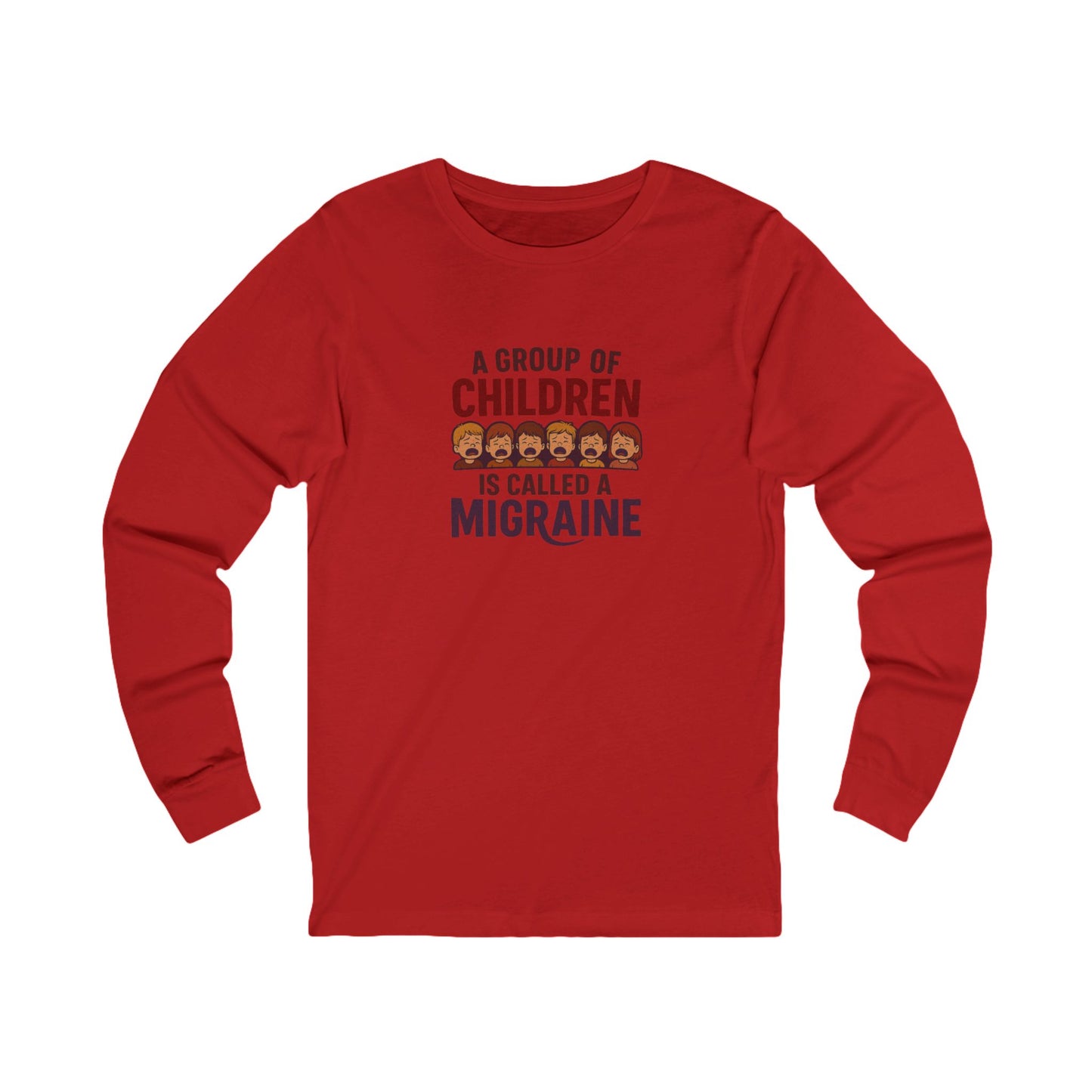 A Group of Children Is Called a Migraine — Retro Long Sleeve (Light)